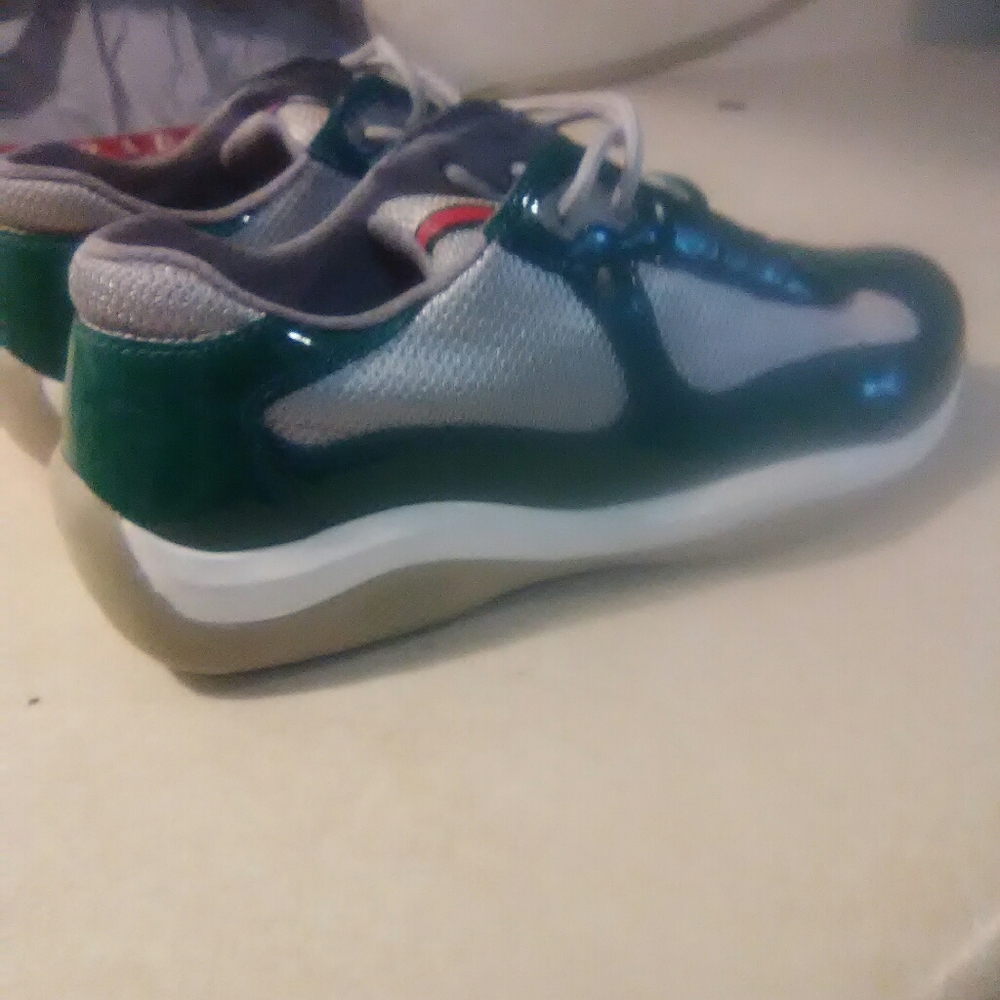 Women Authentic Green/Silver Prada Sneakers